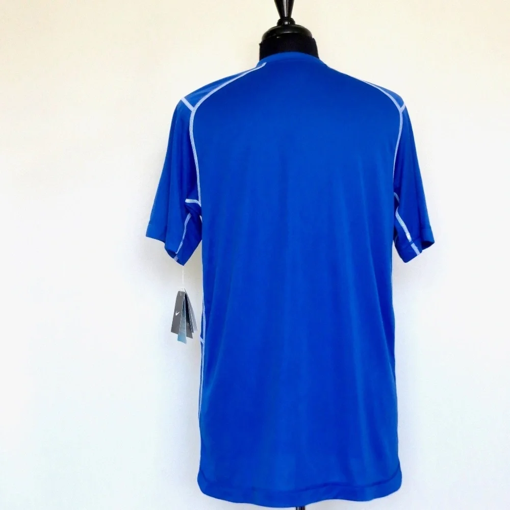 NEW! Nike Dri Fit Short Sleeve Active Wear Shirt Royal Blue SZ Large